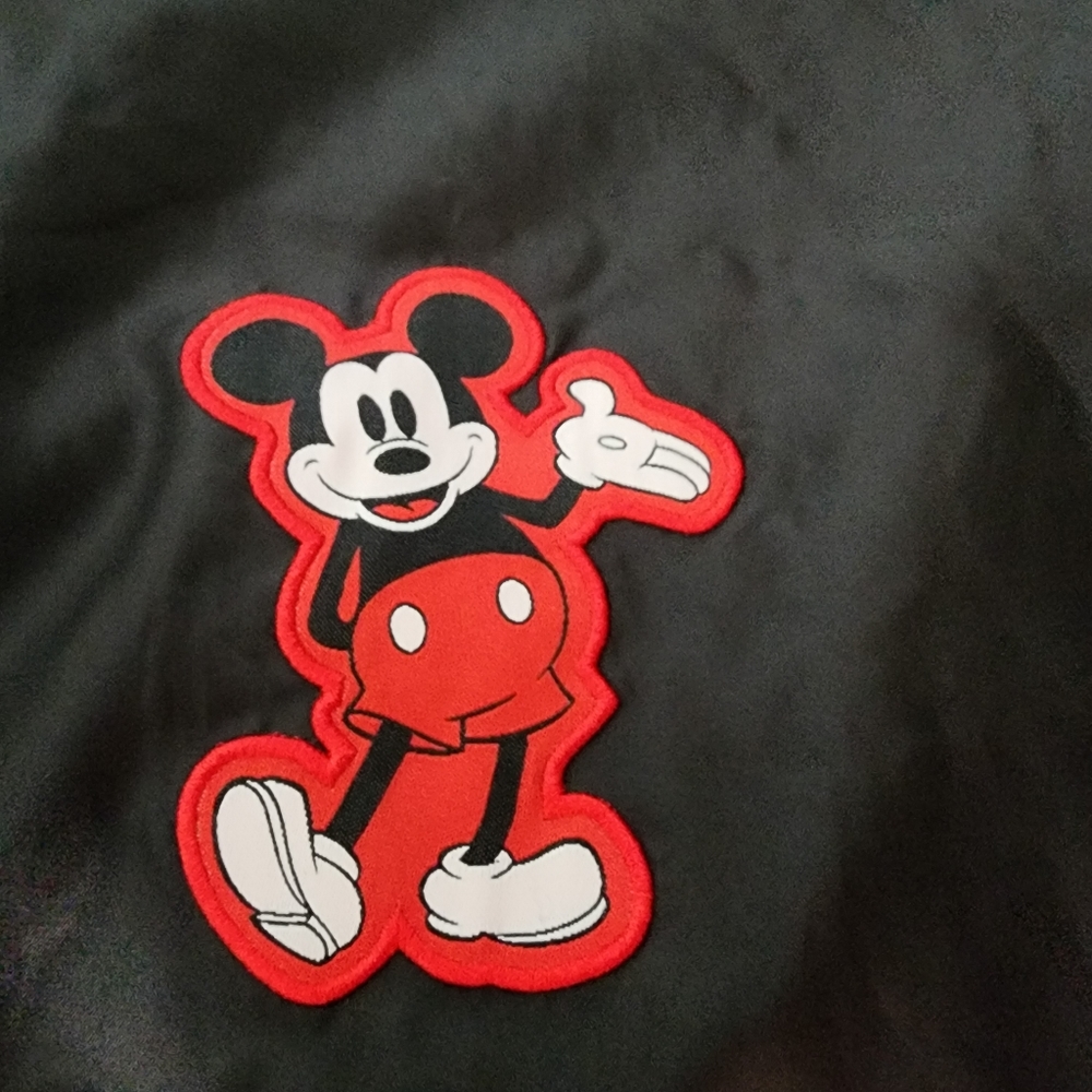 Disney Store Fleece Jacket Adult 2XL  Red Black Full‎ Zip Mickey Mouse H185
